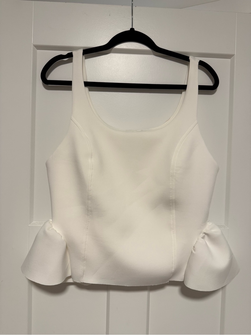 Maeve White Peplum Tank Top